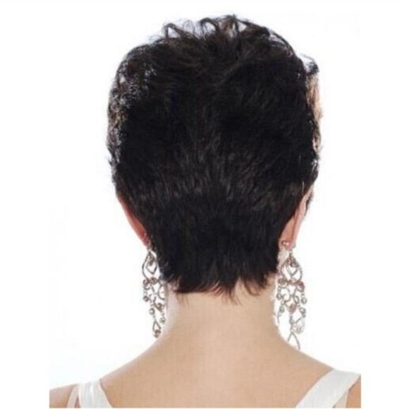 Ladies Full Hair Bob Wig W/Bangs Dk Brown New